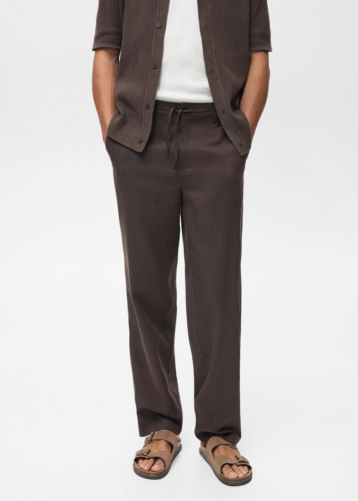 Straight-fit viscose pants - Men | MANGO USA Product Image