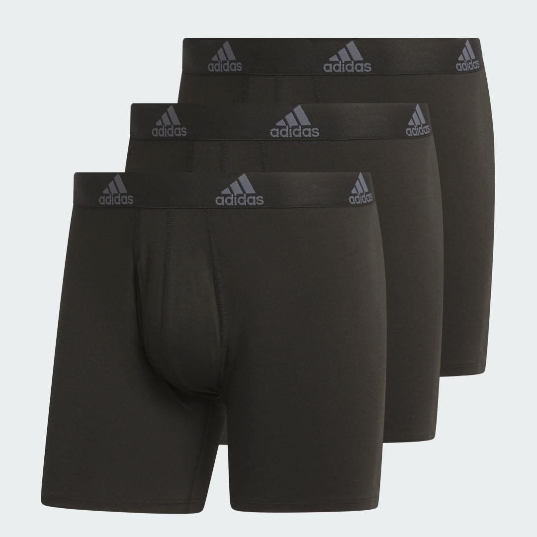 Big & Tall adidas 3-pack Stretch Boxer Briefs, Men's, Size: 4XL, Black Onix Gray Product Image