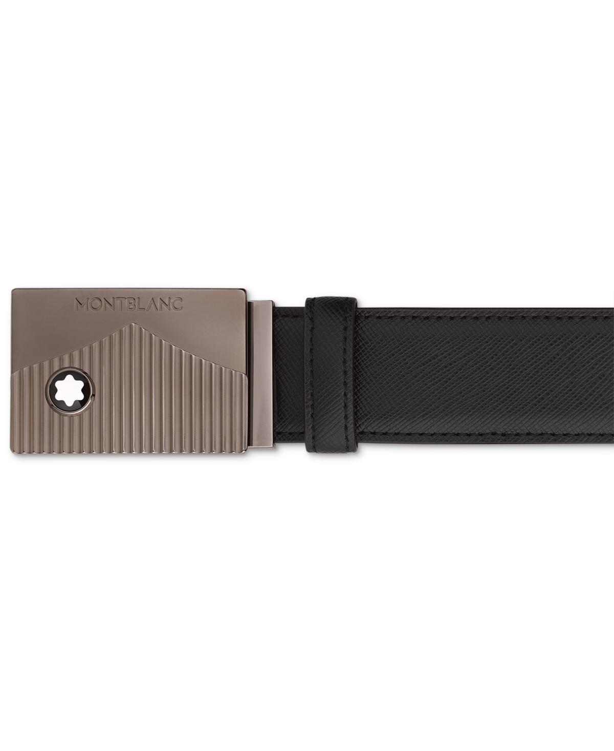 Mens Plate-Buckle Saffiano Leather Belt Product Image