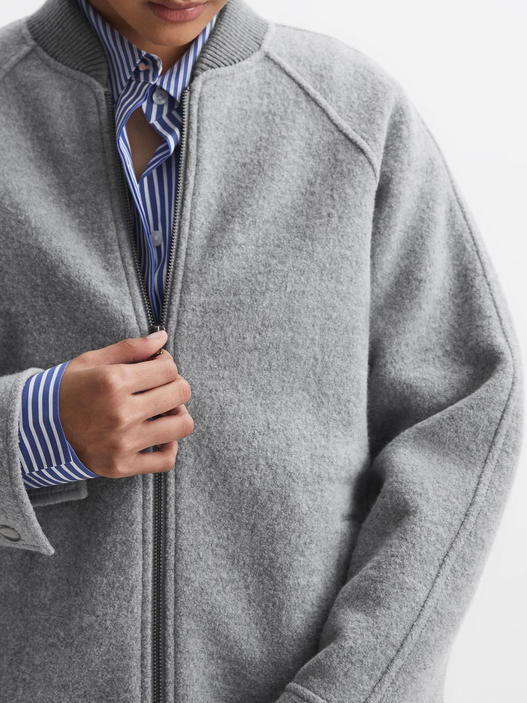 Wool Bomber Jacket in Charcoal Product Image