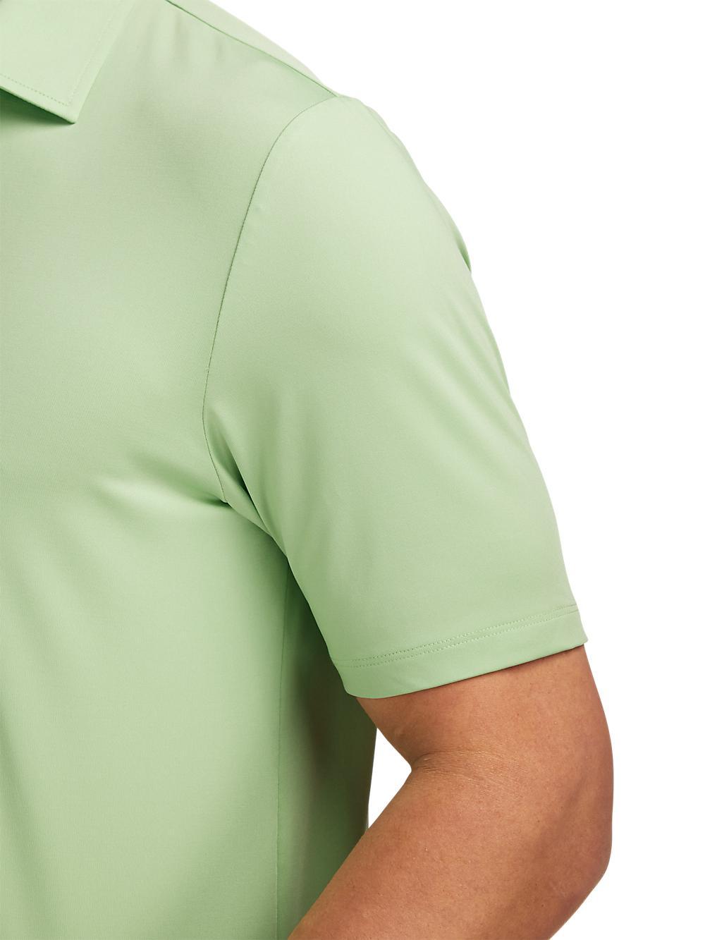 Performance Blend Three Button Polo - Light Green Product Image