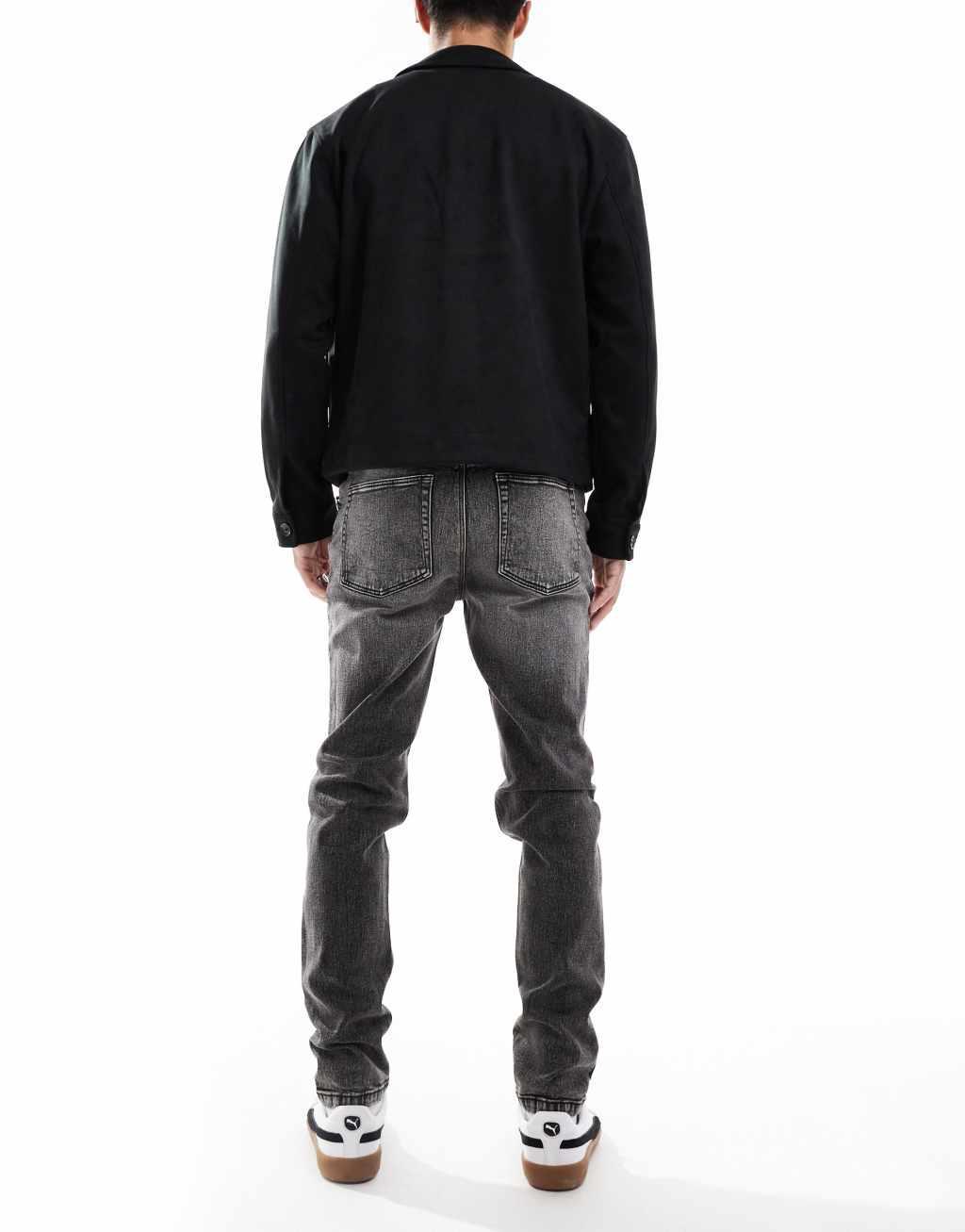 ASOS DESIGN skinny jeans in washed gray Product Image