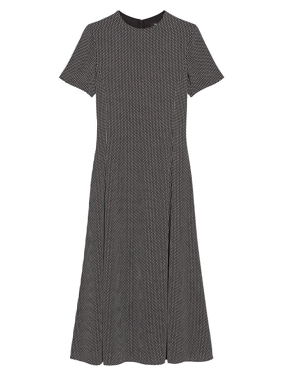 Womens Birdseye A-Line Flare Midi-Dress Product Image