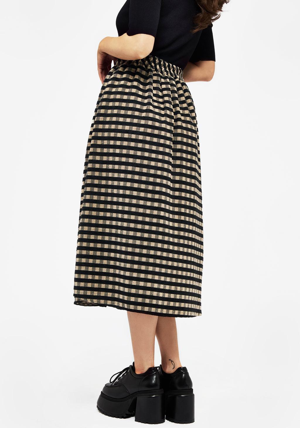 Sensus Check Button Front Midi Skirt Product Image
