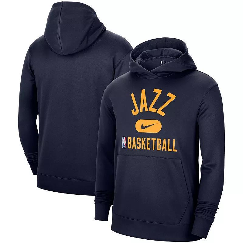 Men's Nike Navy Utah Jazz 2021-2022 Spotlight On Court Performance Practice Pullover Hoodie,  Product Image