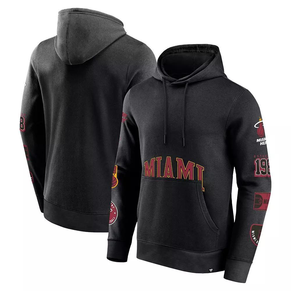 Men's Fanatics Black Miami Heat Home Court Pullover Hoodie,  Product Image