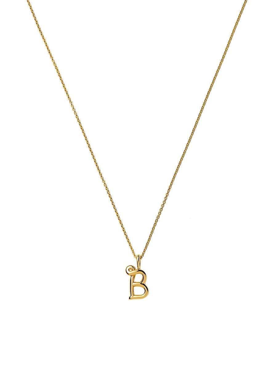 Womens 18K Gold Vermeil Curly Molten Mini Initial Necklace Product Image