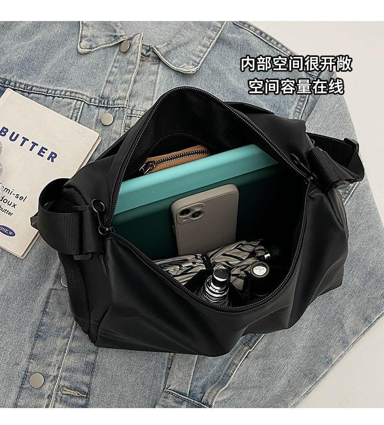 Letter Embroidered Multi-Pocket Crossbody Bag Product Image