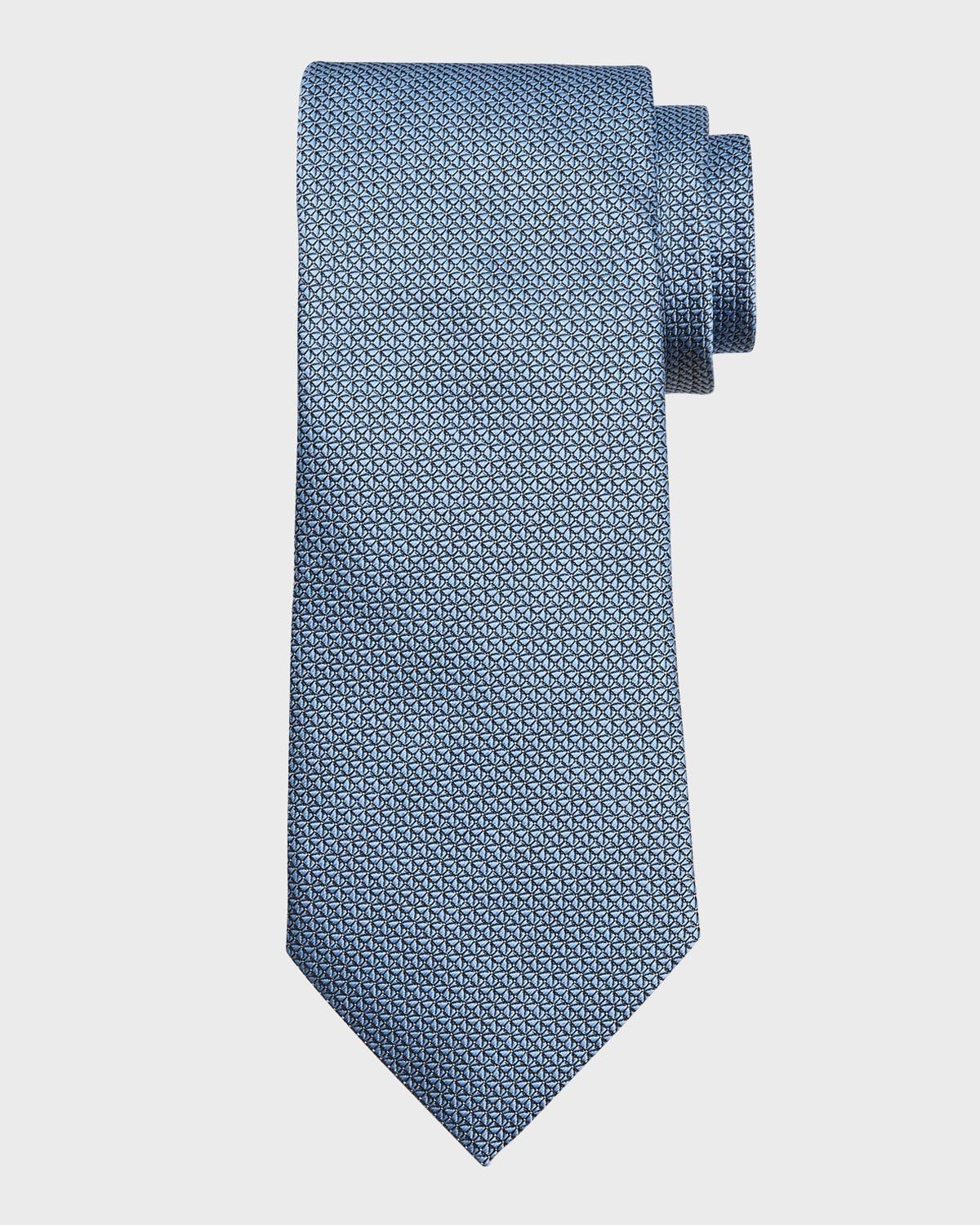 Men's Micro-Geometric Silk Tie Product Image