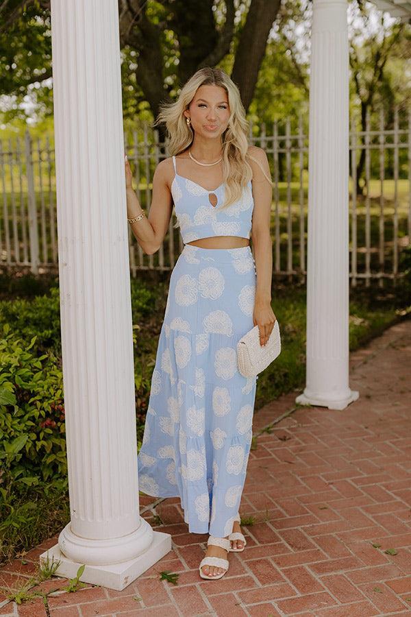 Sunkissed Meadow Embroidered Crop Tank in Sky Blue Product Image