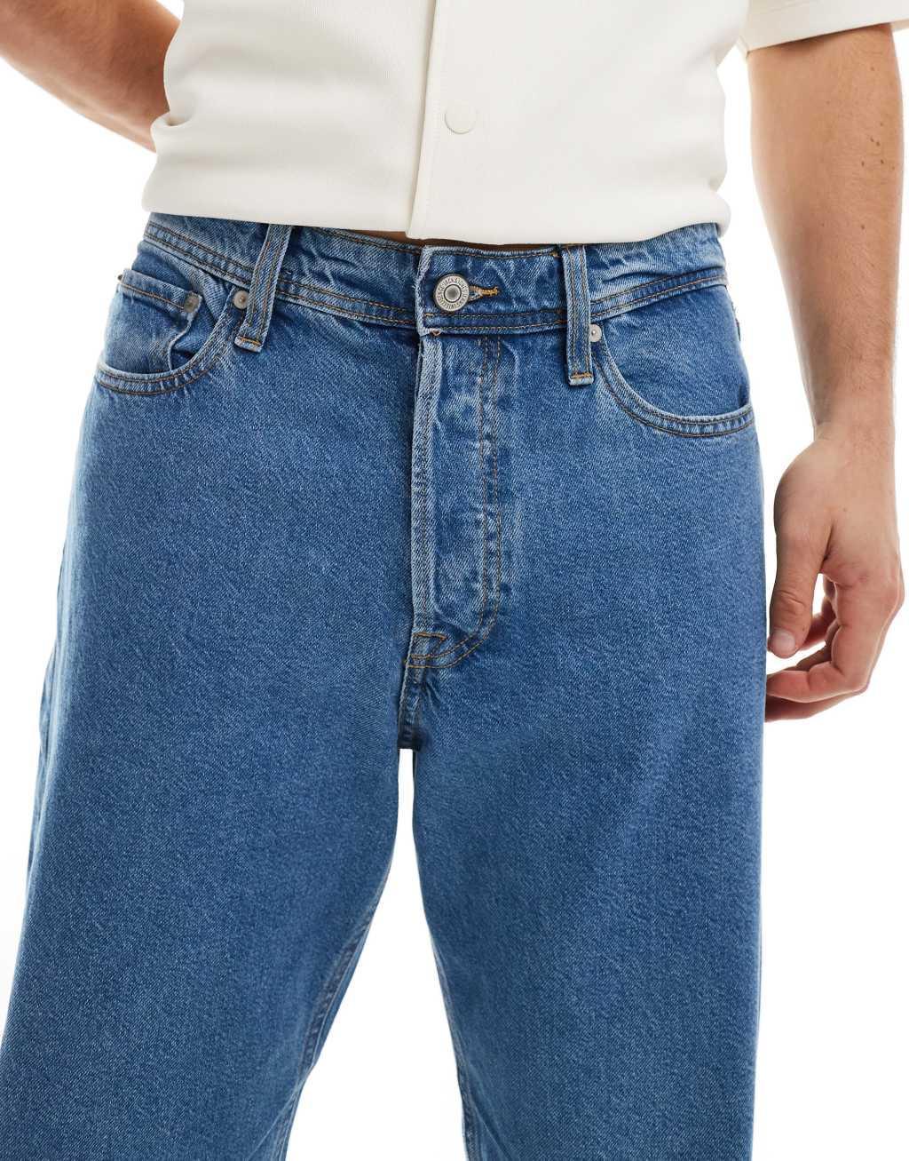 Jack & Jones Eddie loose jean in mid blue wash Product Image