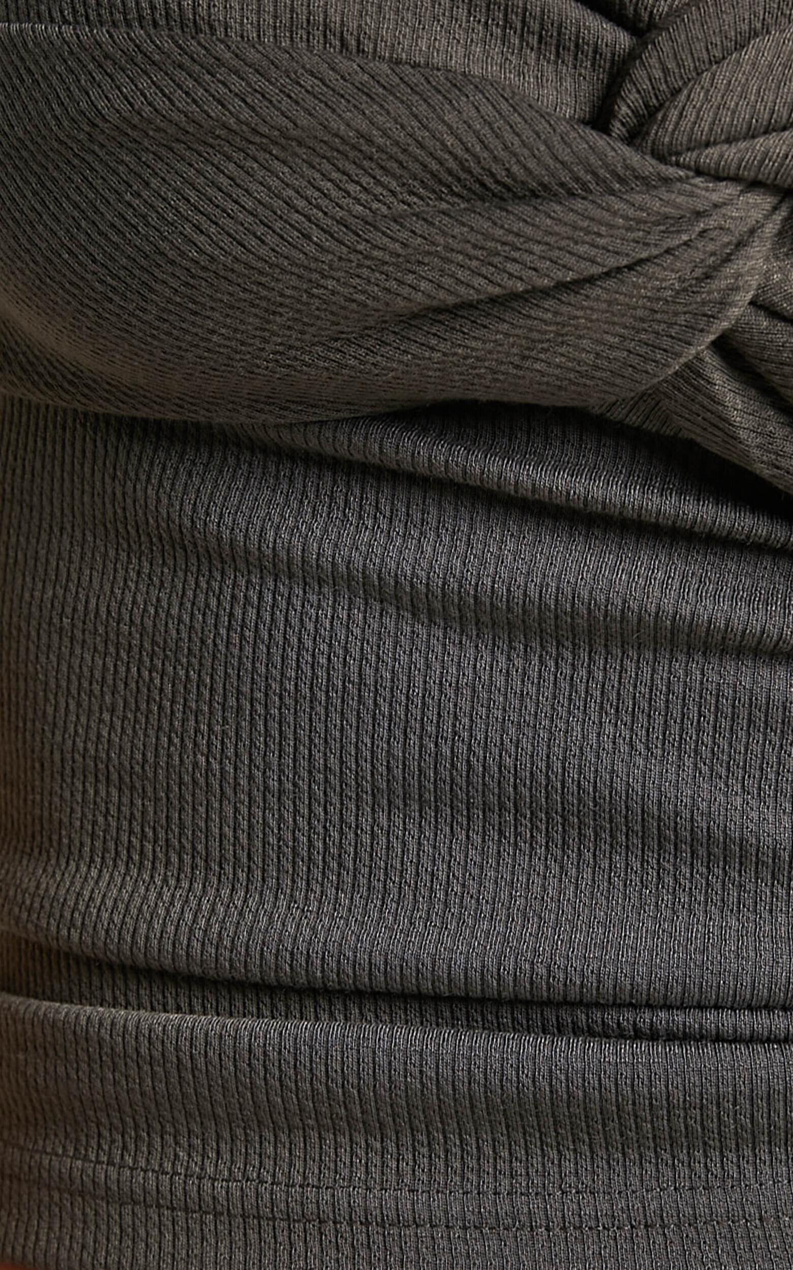 Jelena Top - Jersey Strapless Twist Front Top in Dark Olive Product Image