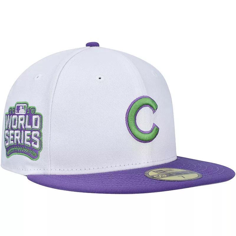 Men's New Era White Chicago Cubs Side Patch 59FIFTY Fitted Hat,  Product Image