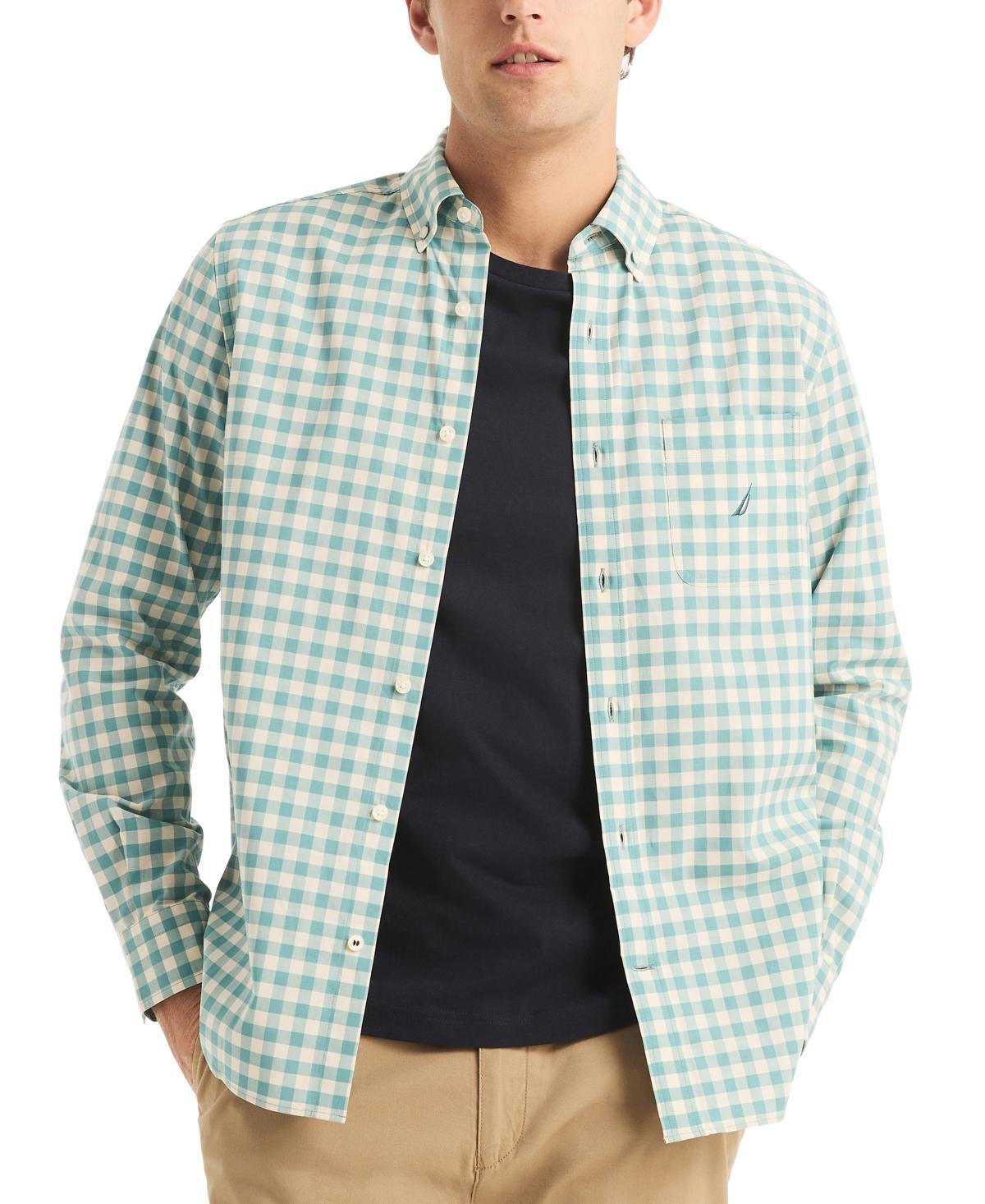 Nautica Mens Classic-Fit Stretch Button-Down Check Shirt Product Image