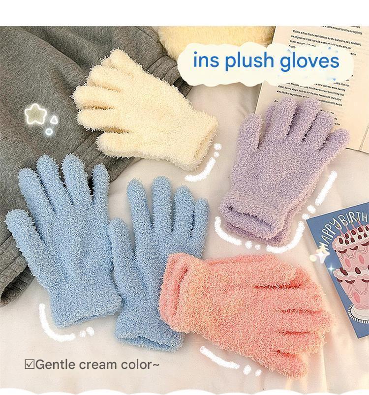 Plain Coral Fleece Gloves Product Image