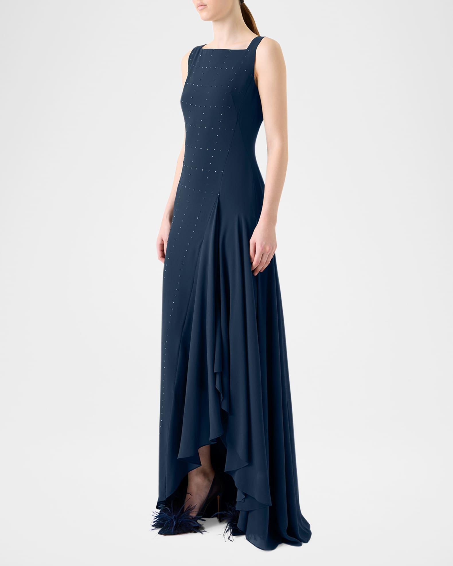 Studded Sleeveless Asymmetric Flared Maxi Dress Product Image