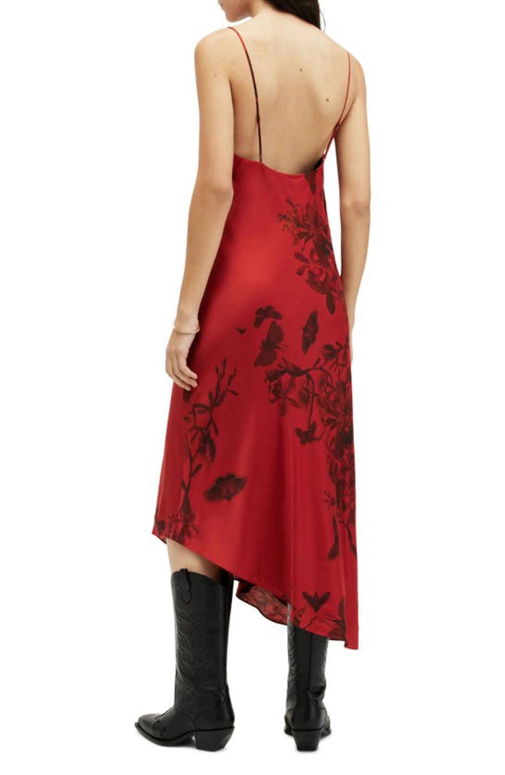 Alexia Sanibel Satin Midi Slipdress In Rust Red Product Image