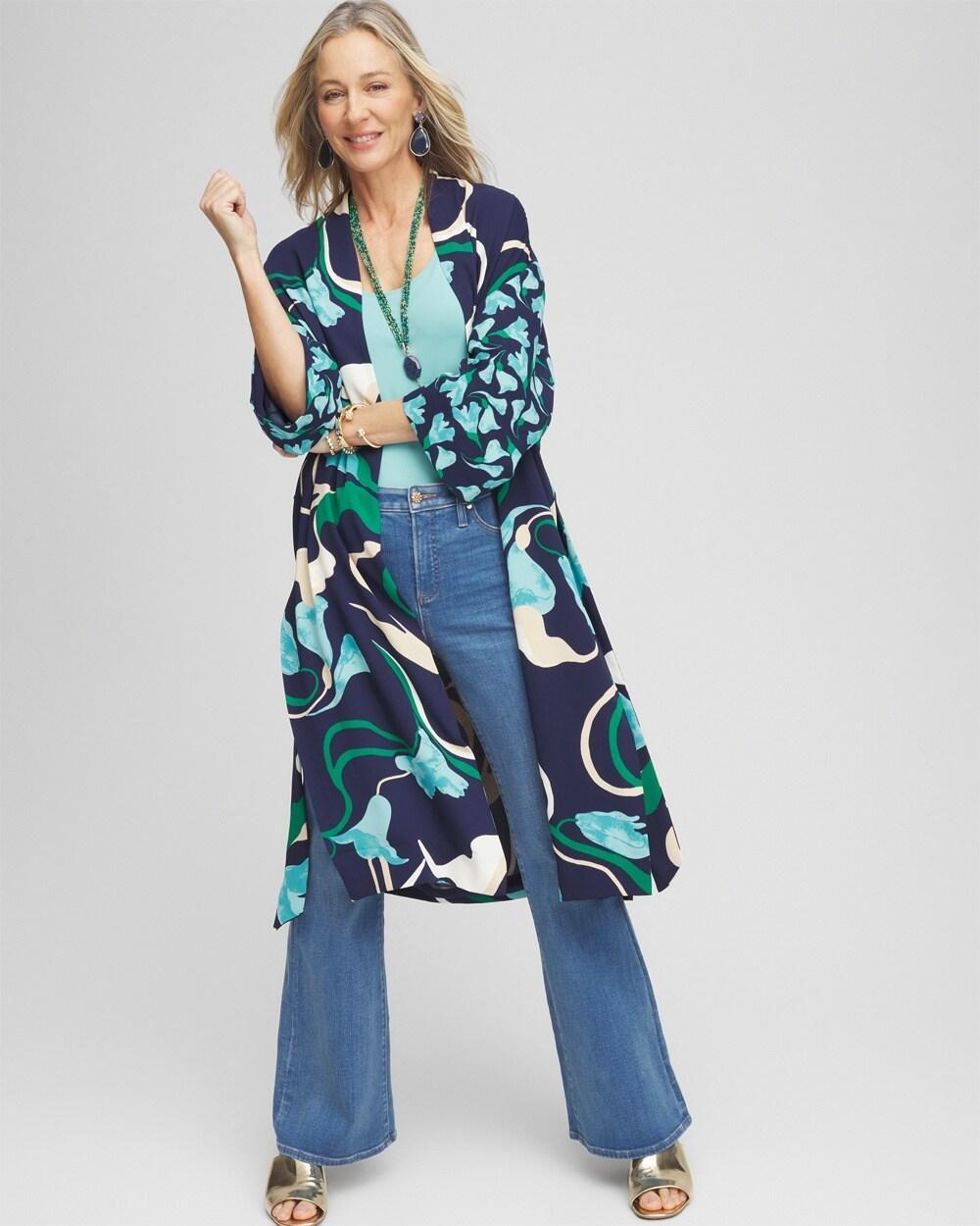 Long Wildflower Open-Front Kimono Product Image