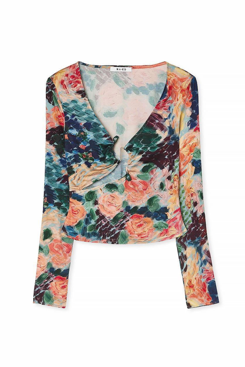 Water Lily Print Viscose Top Product Image