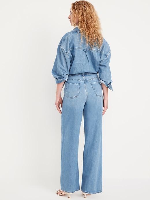 High-Waisted Baggy Wide-Leg Jeans Product Image