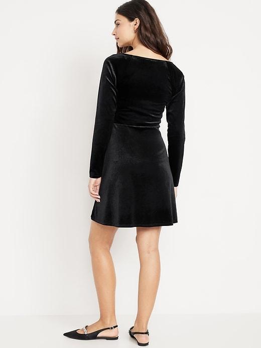 Fit &amp; Flare Velvet Mini Dress Product Image