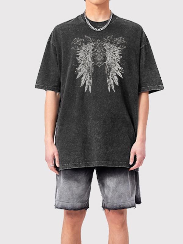 Men's Wings Print Oversized Short Sleeve Tee Product Image