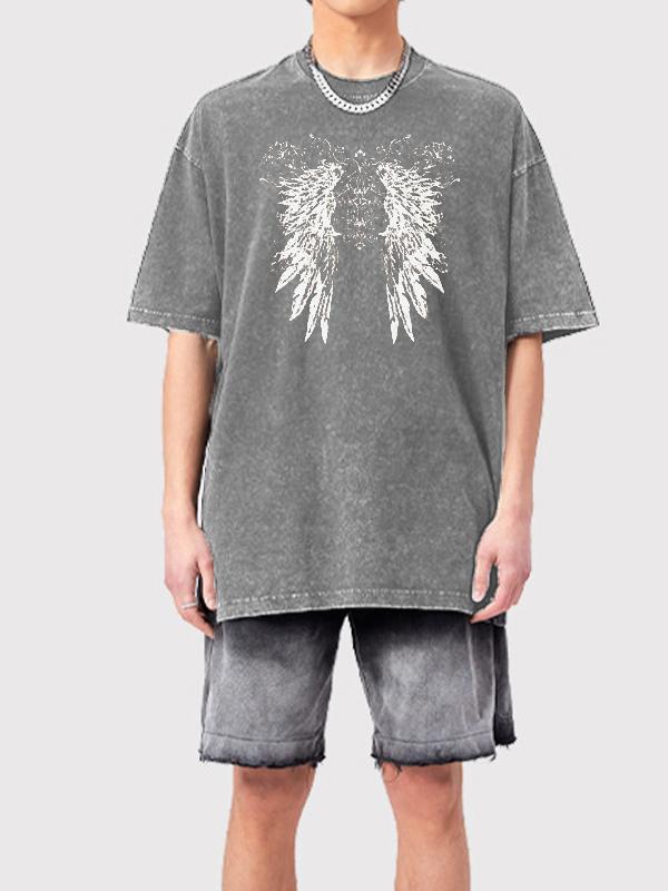 Men's Wings Print Oversized Short Sleeve Tee Product Image