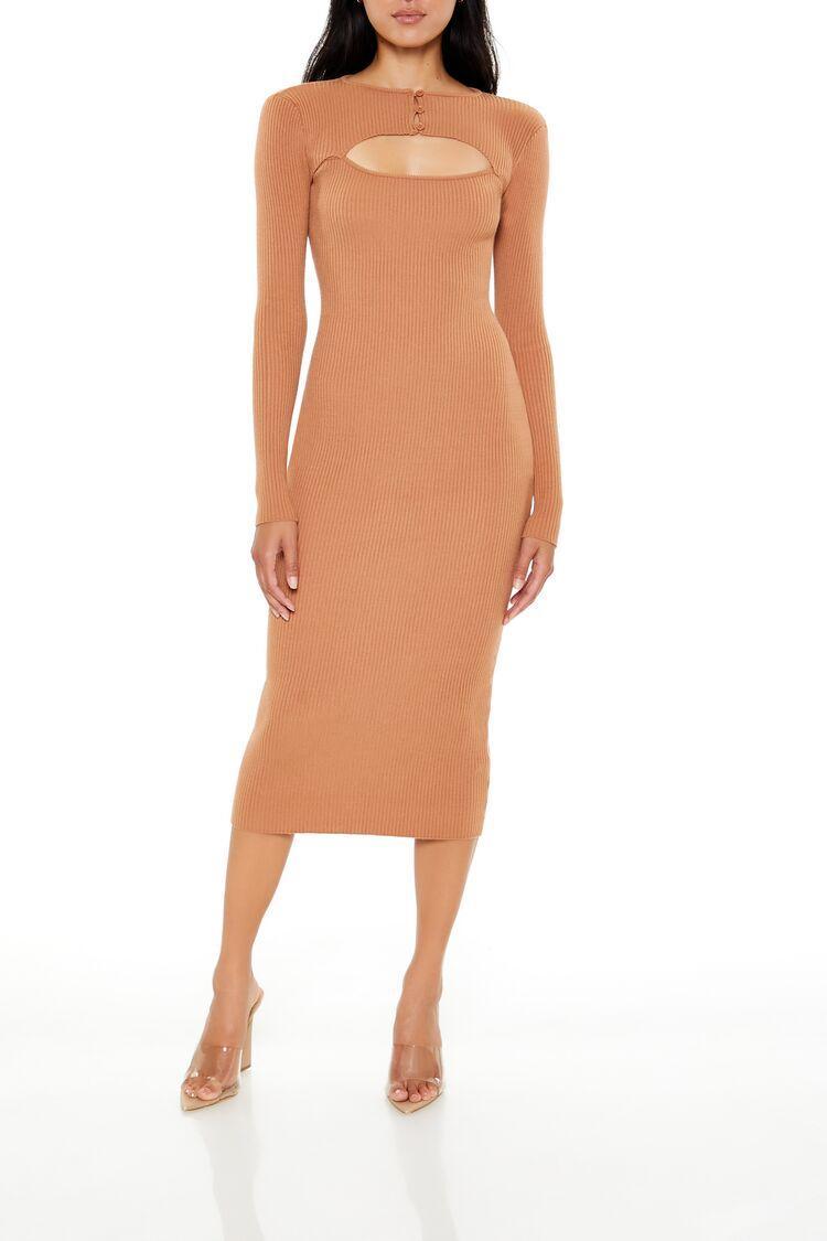 Cutout Bodycon Midi Sweater Dress | Forever 21 Product Image