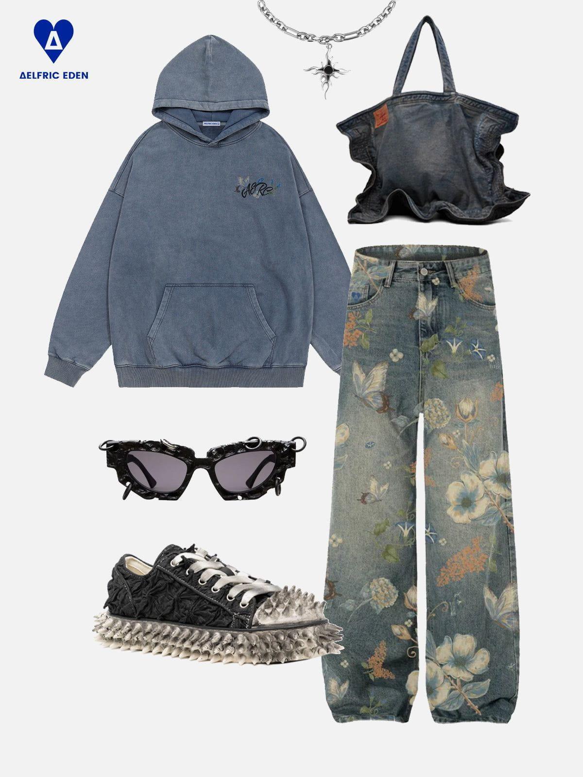 Aelfric Eden Floral Graphic Washed Hoodie Product Image