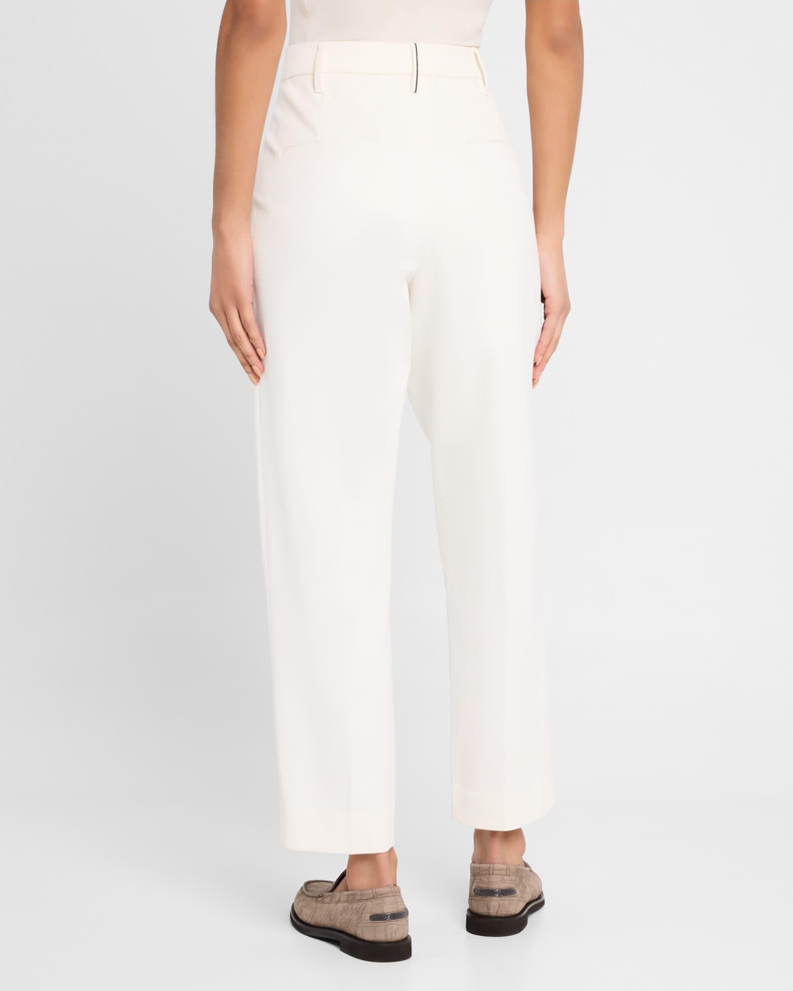 Pleated Cotton Twill Tapered Pants Product Image