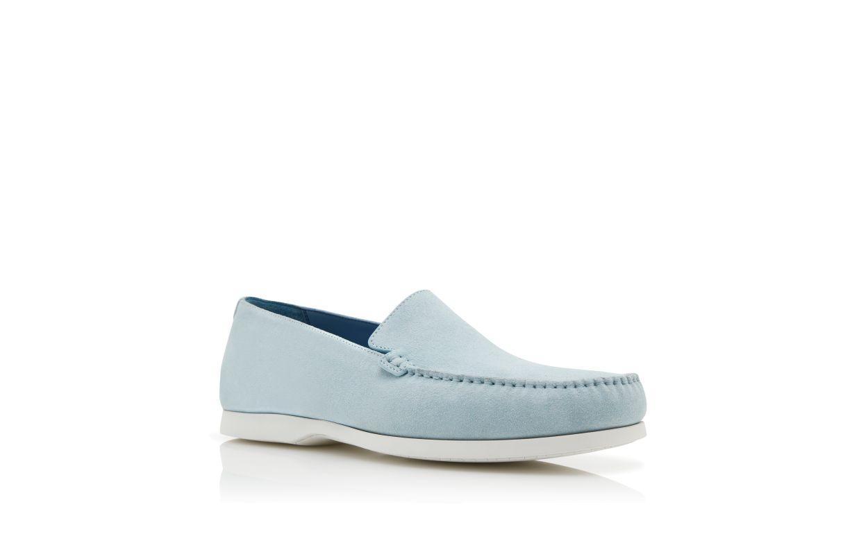 MONACO Light Blue Suede Boat Shoes Product Image