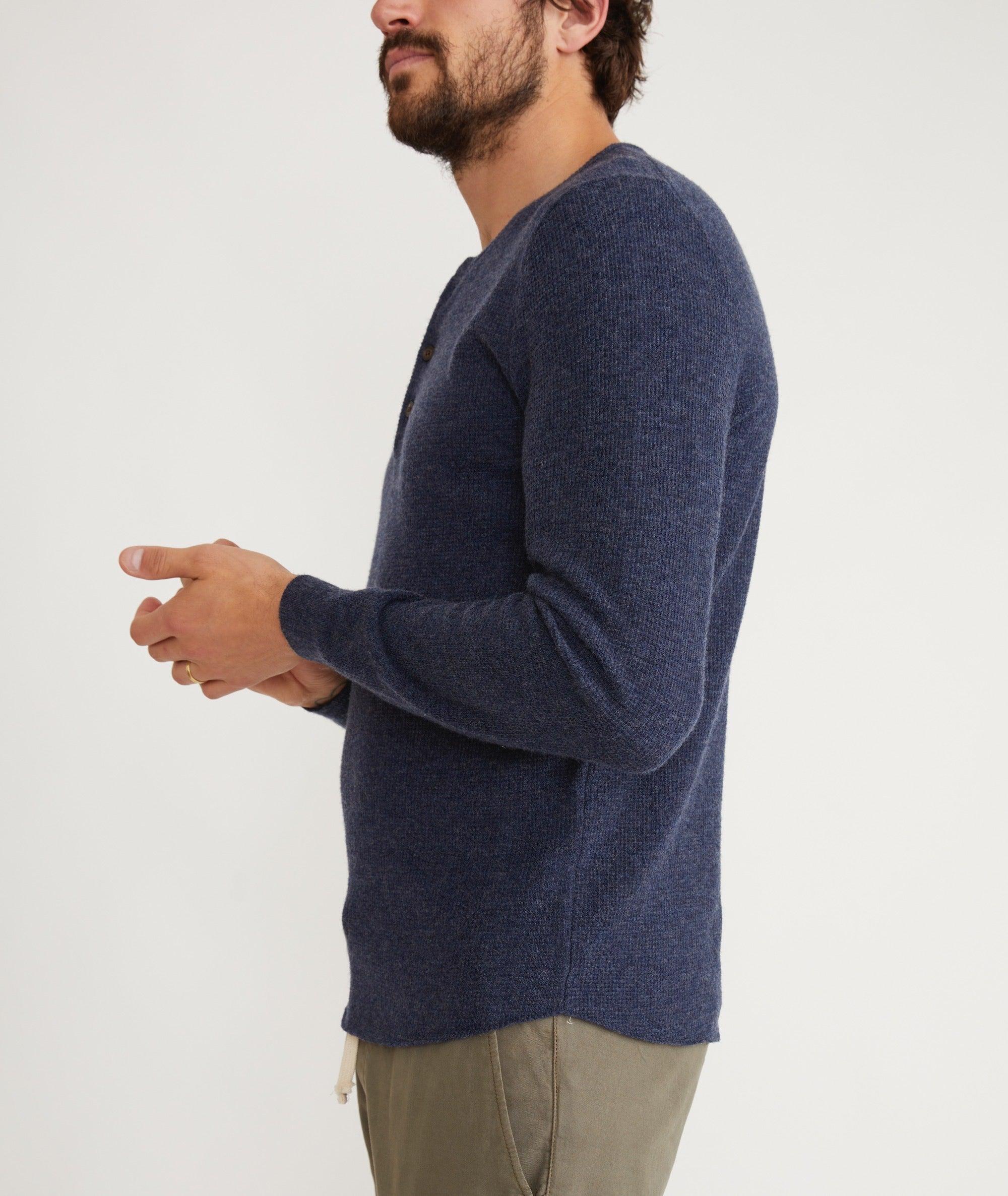 Merino Blend Sweater Henley Product Image