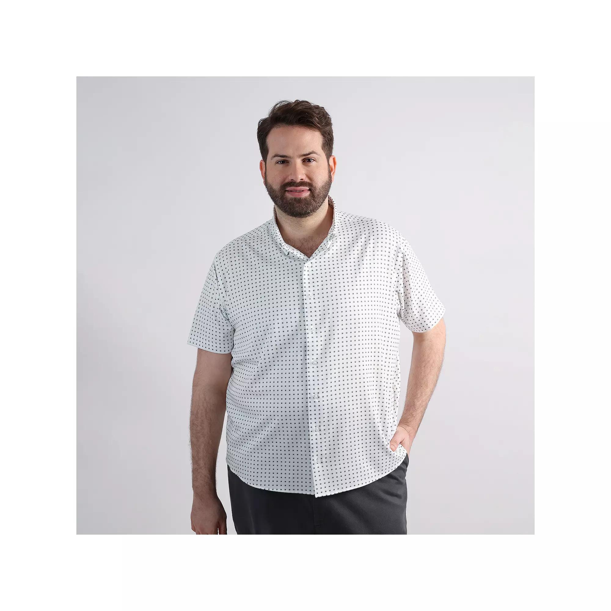 Big & Tall Haggar® Performance Short Sleeve Button-Down Shirt, Men's,  Product Image