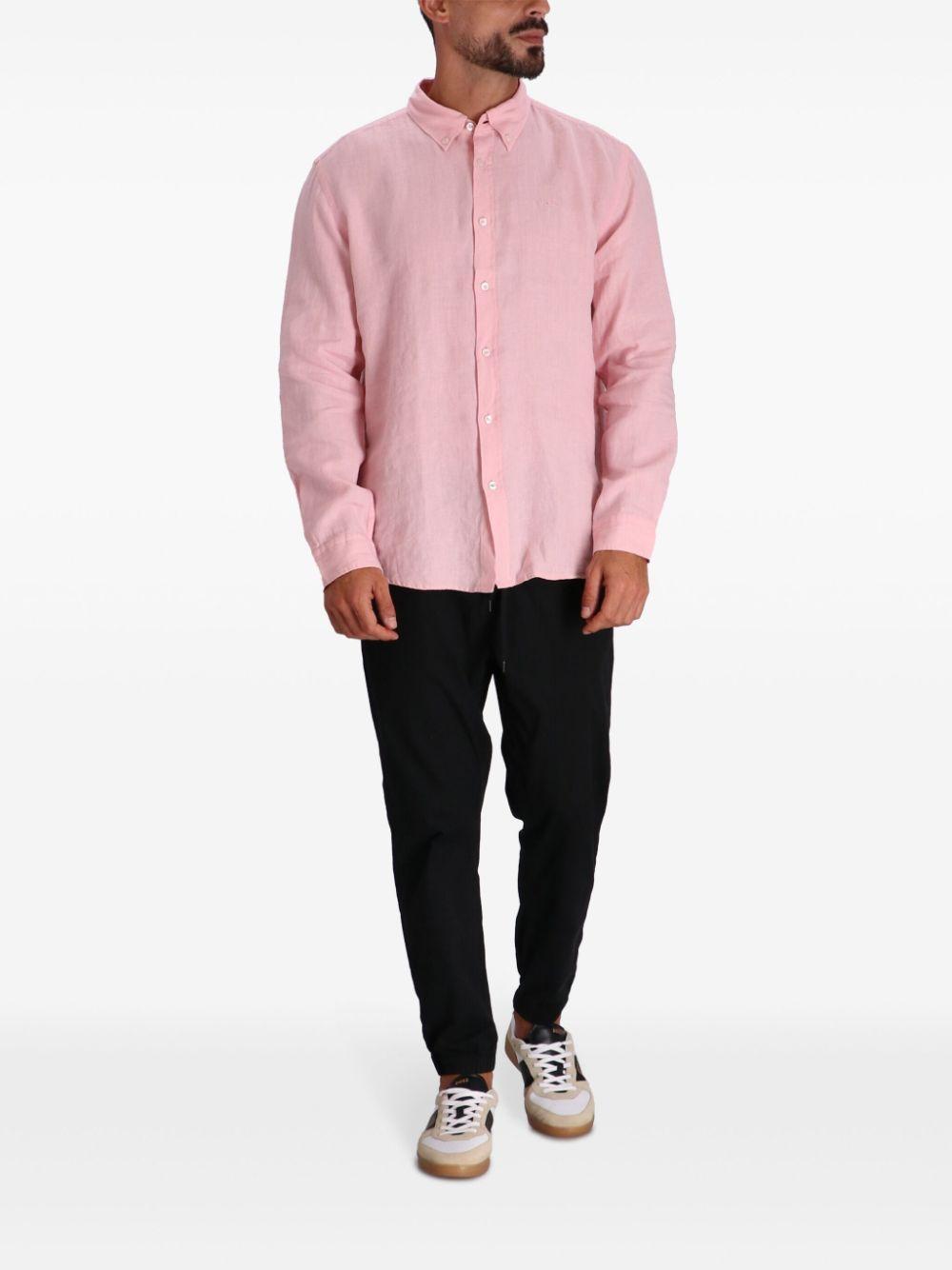 HUGO BOSS Logo-embroidered Shirt In Pink Product Image