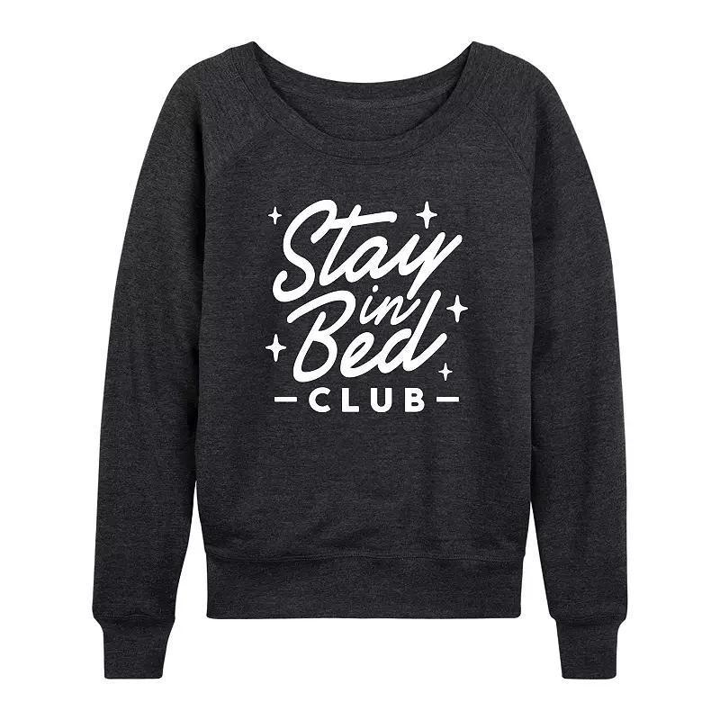 Womens Stay In Bed Club French Terry Long Sleeve Tee Heather Grey Product Image