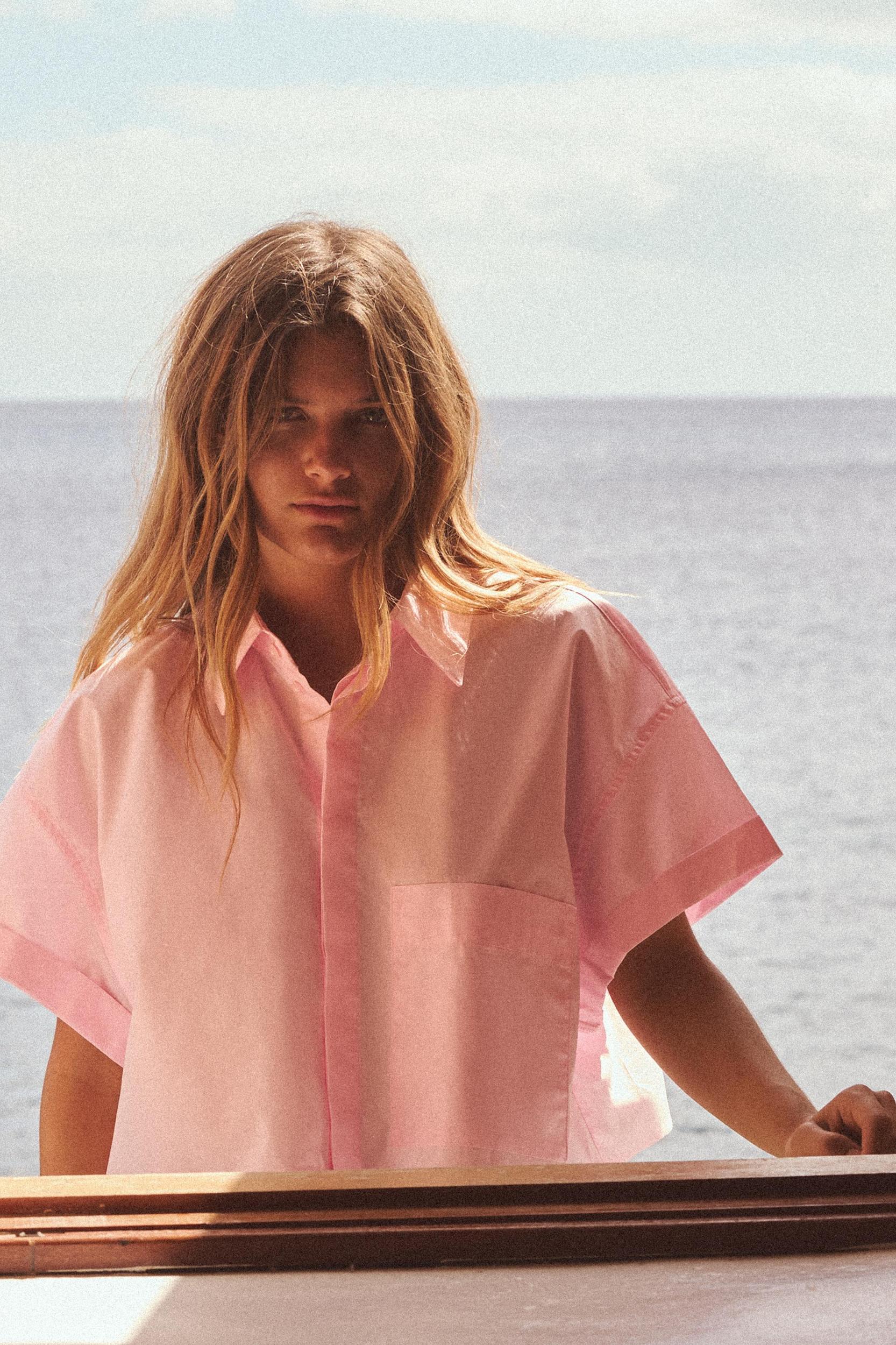 CROP POPLIN SHIRT Product Image