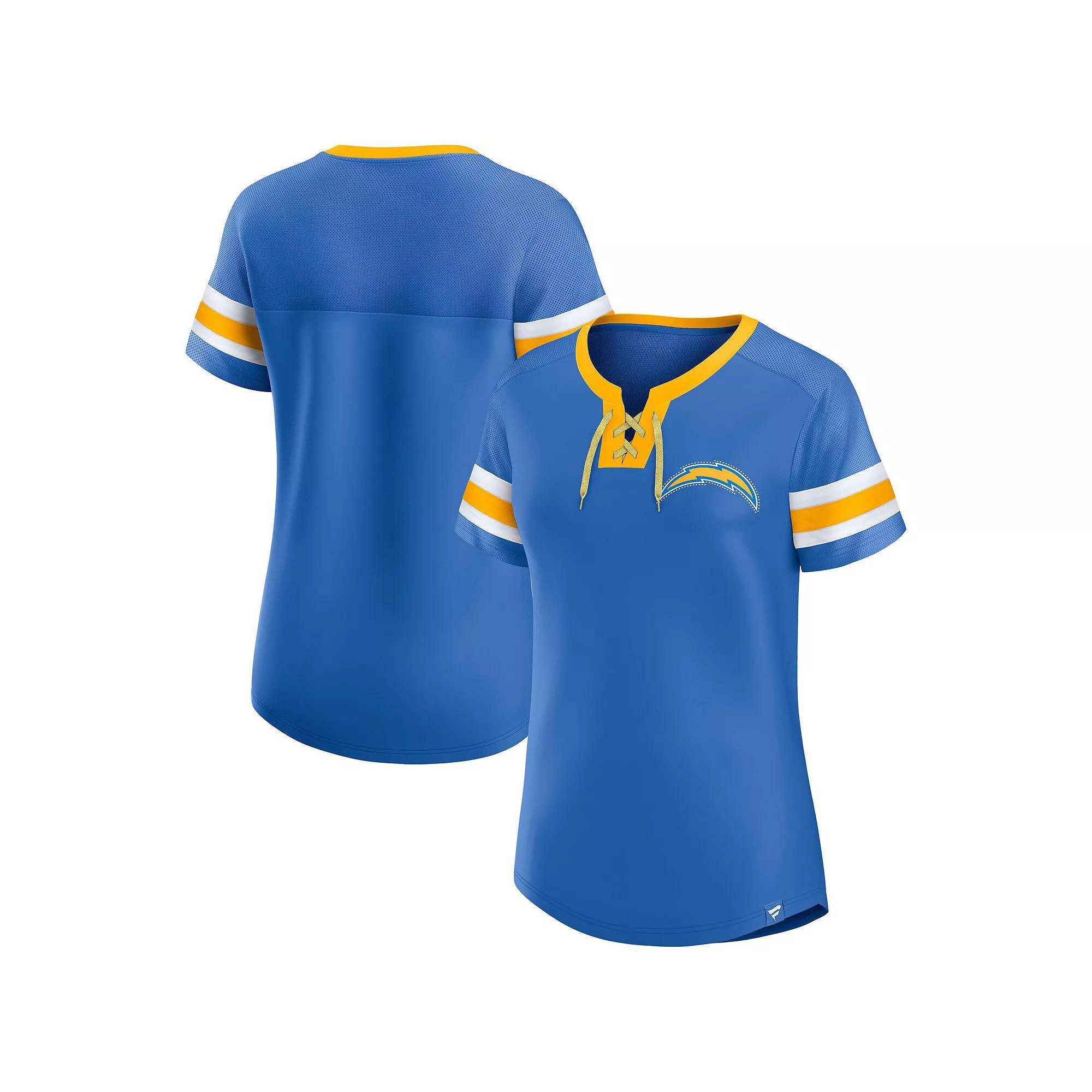 Women's Fanatics  Black Carolina Panthers Lace-Up Bling T-Shirt, Size: Medium Product Image