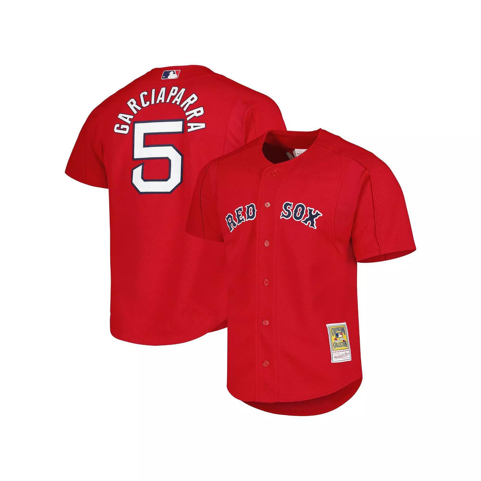 Men's Mitchell & Ness Nomar Garciaparra Red Boston Red Sox Cooperstown Collection Mesh Batting Practice Button-Up Jersey, Size: 3XL Product Image