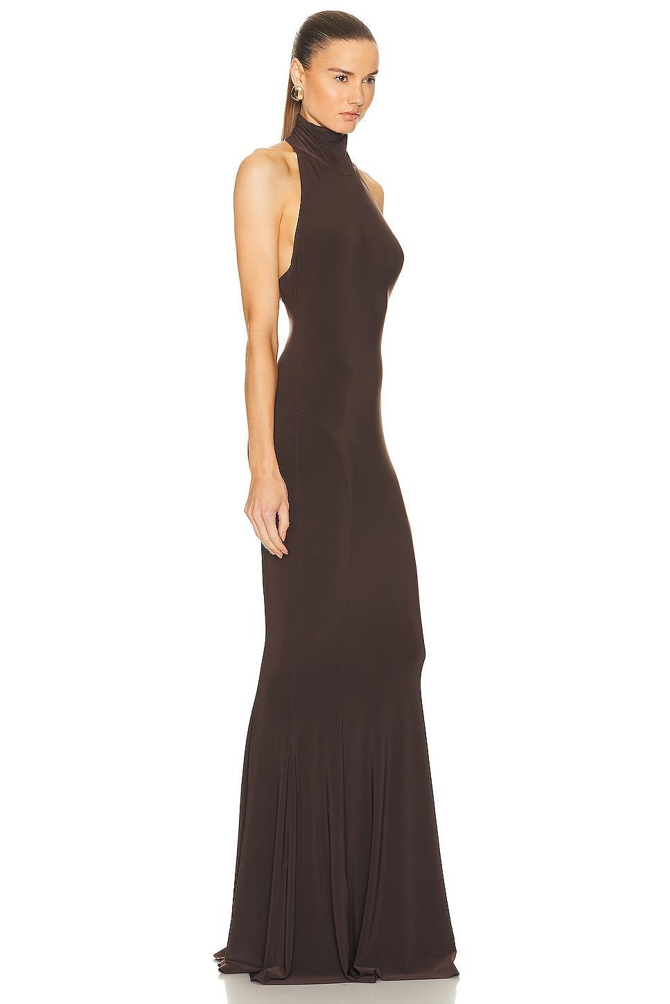 Halter Turtle Fishtail Gown Norma Kamali Product Image