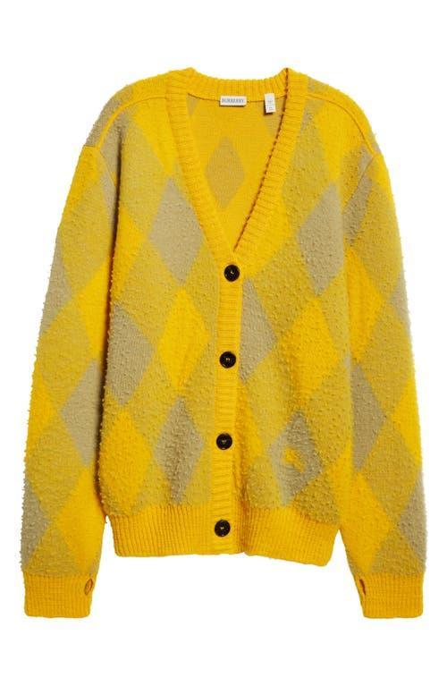 Burberry Long Sleeve Cardigan in Yellow Product Image