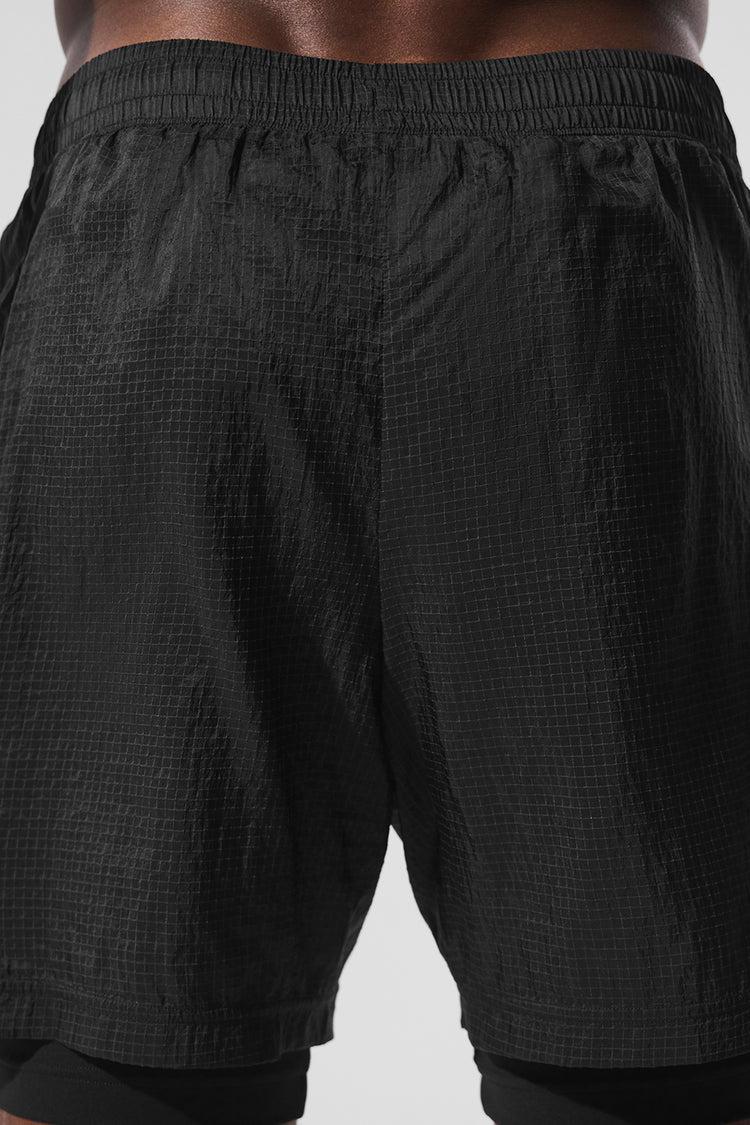 5" Game Time Ripstop 2-In-1 Short - Black/Black Product Image