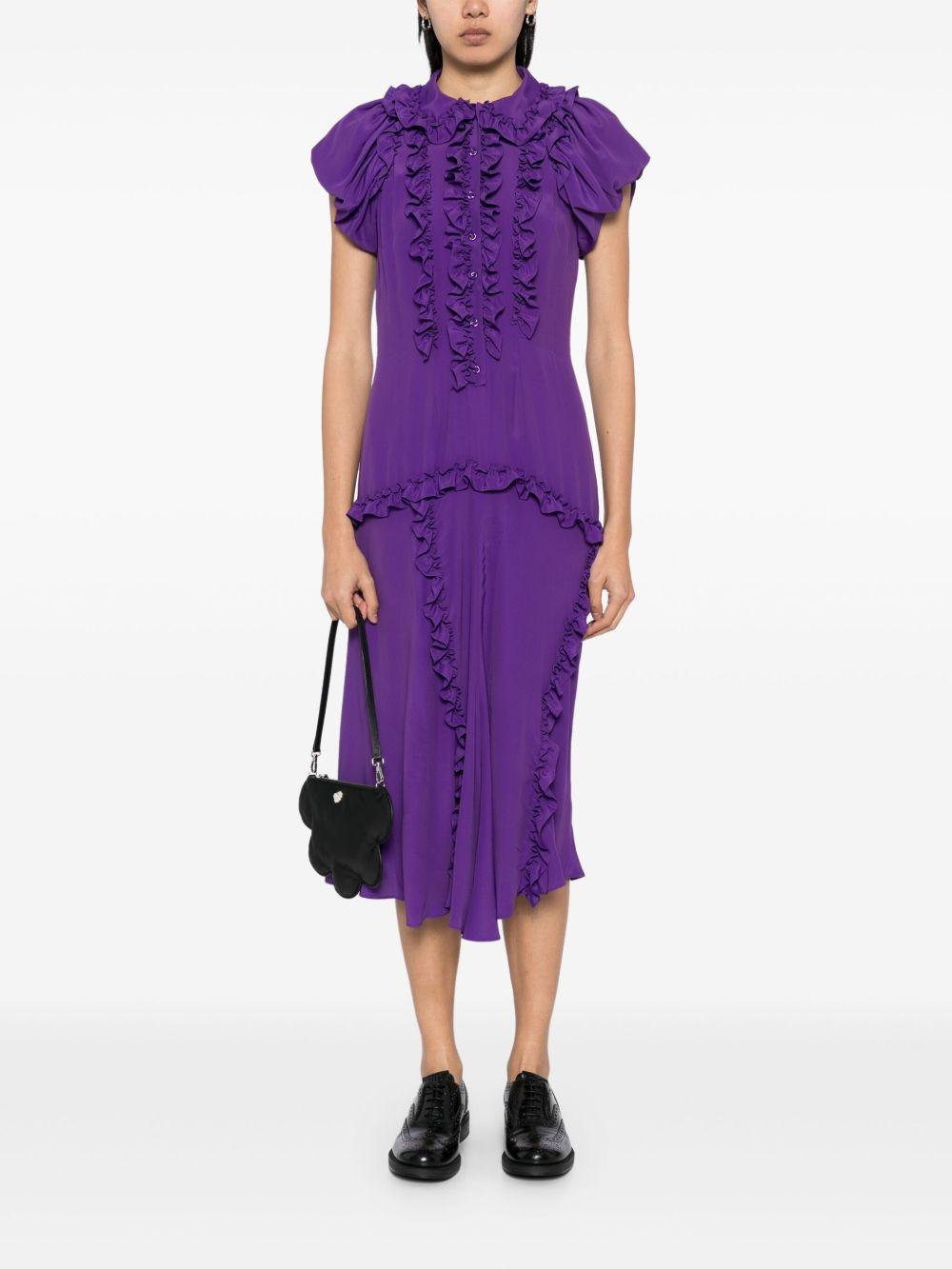 ruffled multi-stitched midi dress Product Image