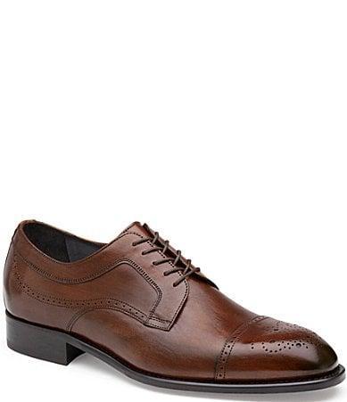 Johnston  Murphy Collection Mens Ellsworth Brogue Cap Toe Leather Oxfords Product Image