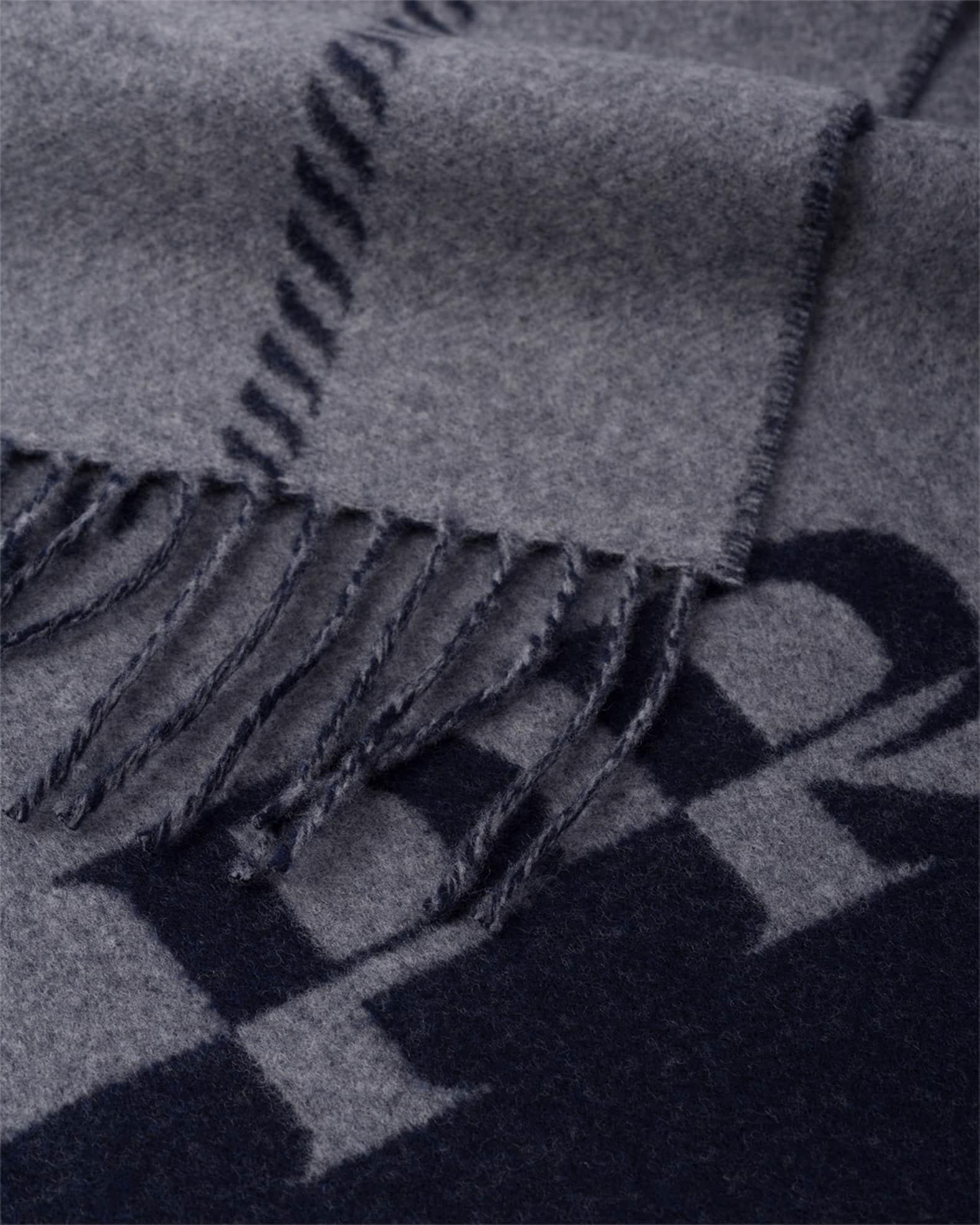 Men's Small Wool Scarf with Jacquard Logo Product Image