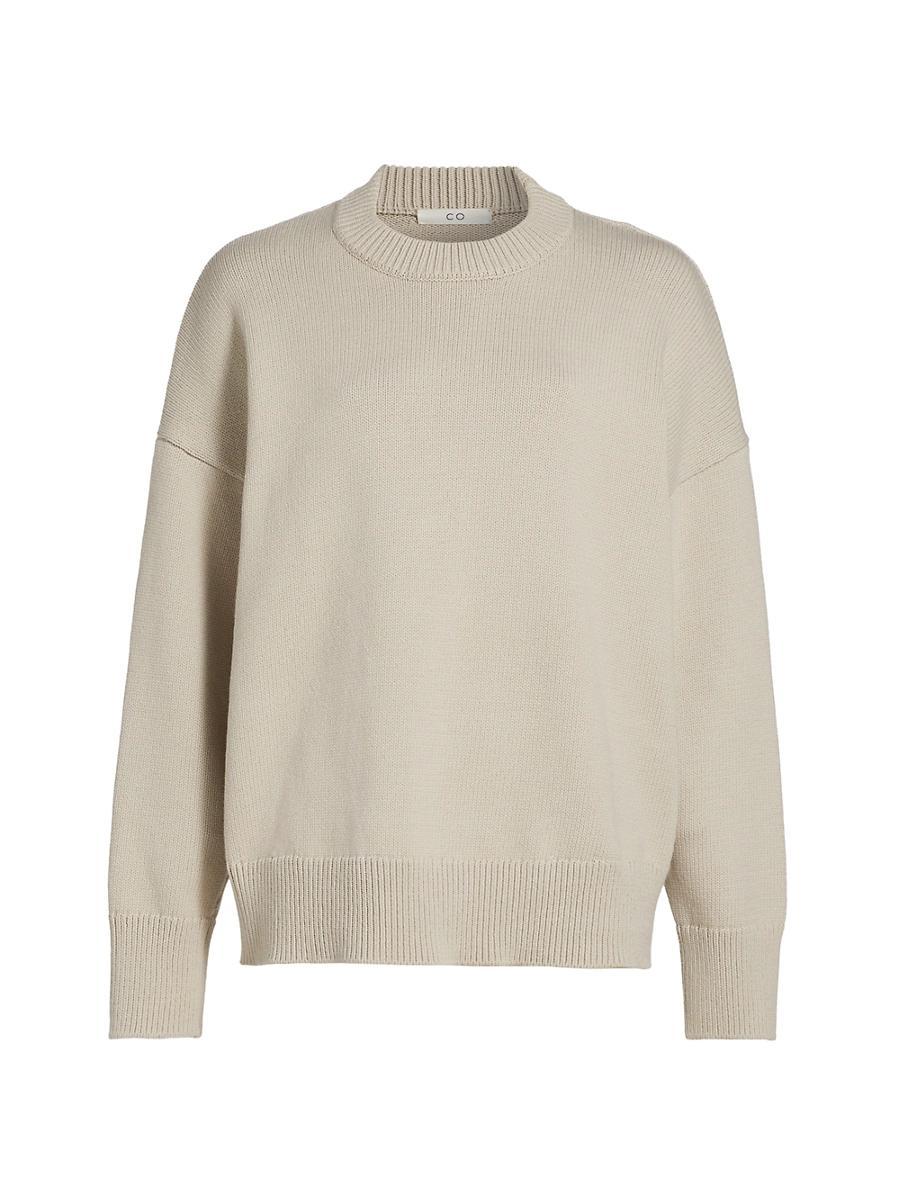 Womens Cotton-Blend Crewneck Sweater Product Image