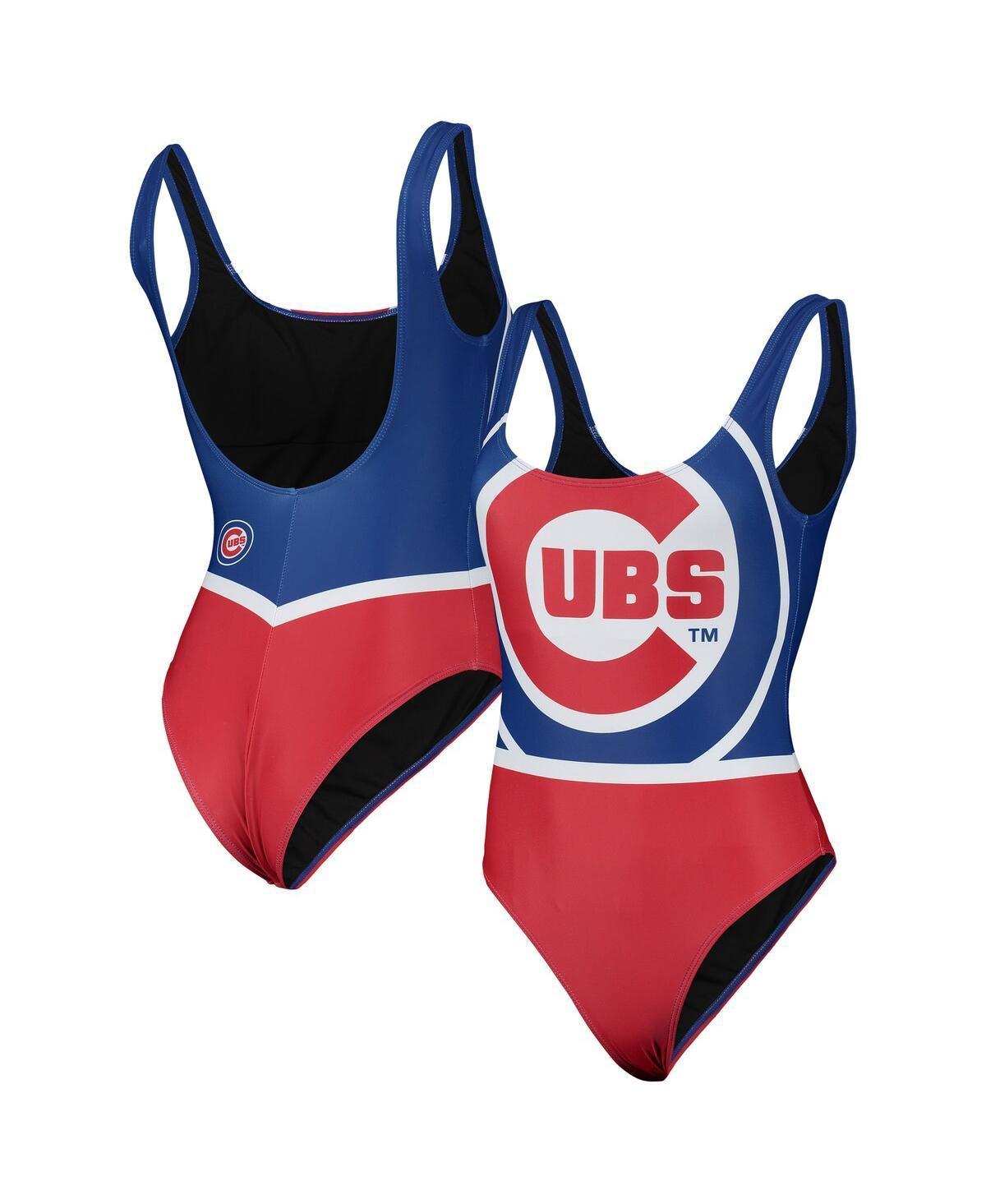 Women's FOCO Royal Chicago Cubs Team One-Piece Bathing Suit, Size: Large, Blue Product Image