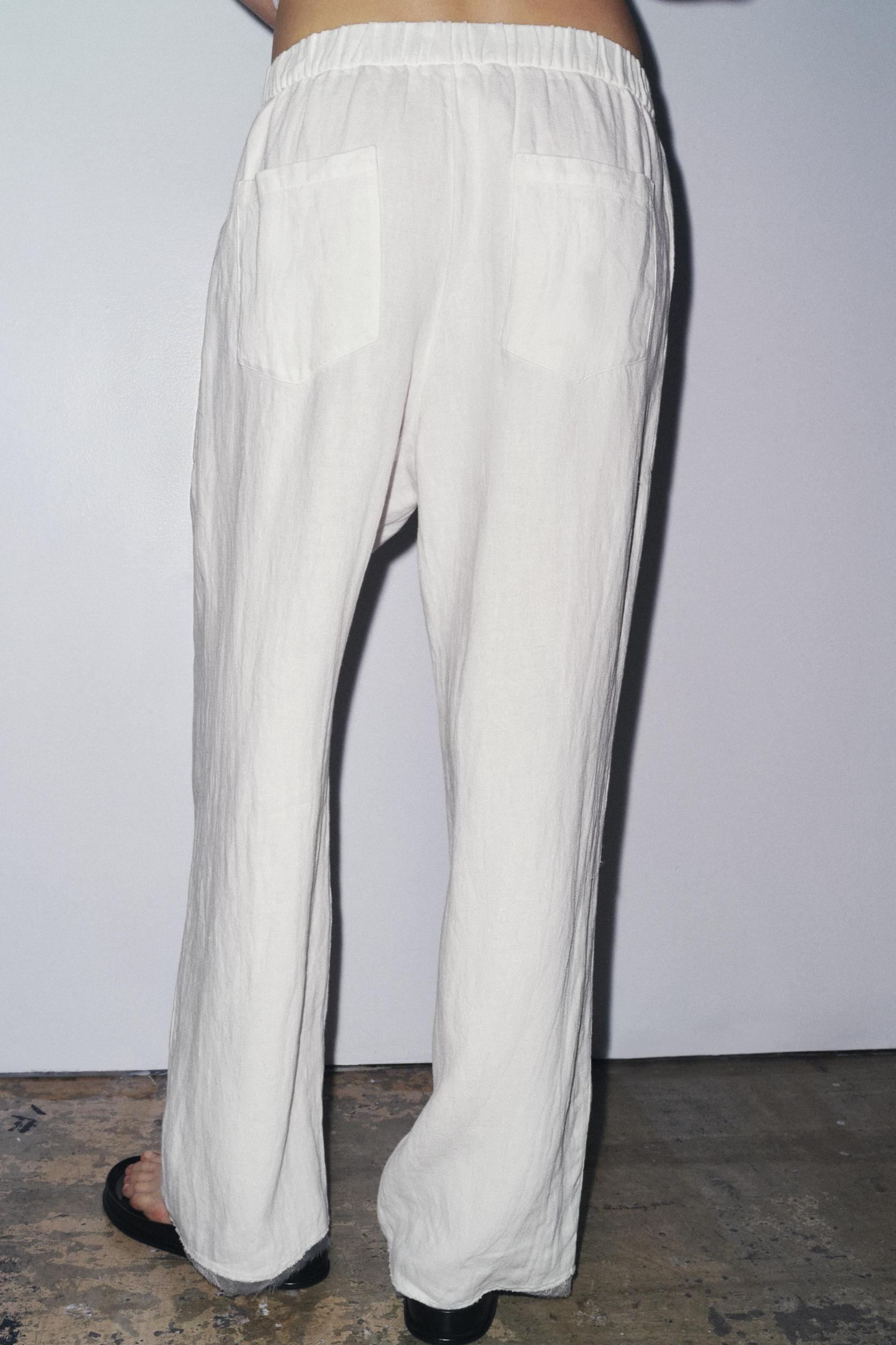 DOUBLE BUTTON LINEN PANTS Product Image
