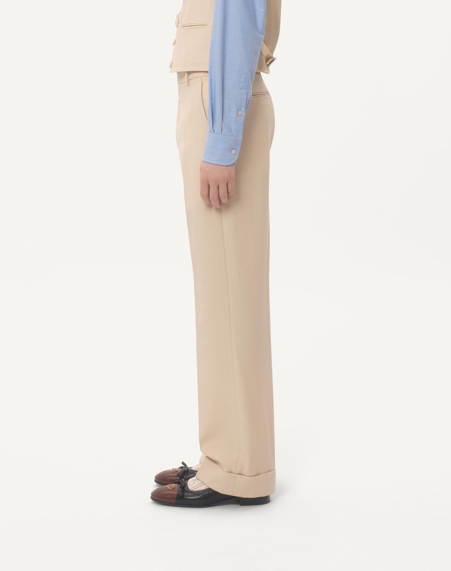 Wool Gabardine Pants With Turn-Ups Product Image