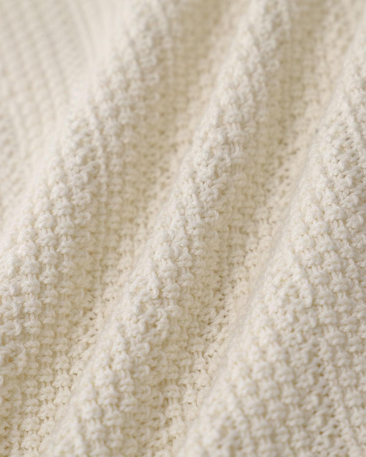 Beige U Neck Textured Cardigan Product Image