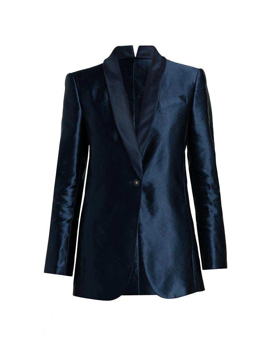 Womens Linen-Silk Tailored Blazer Product Image